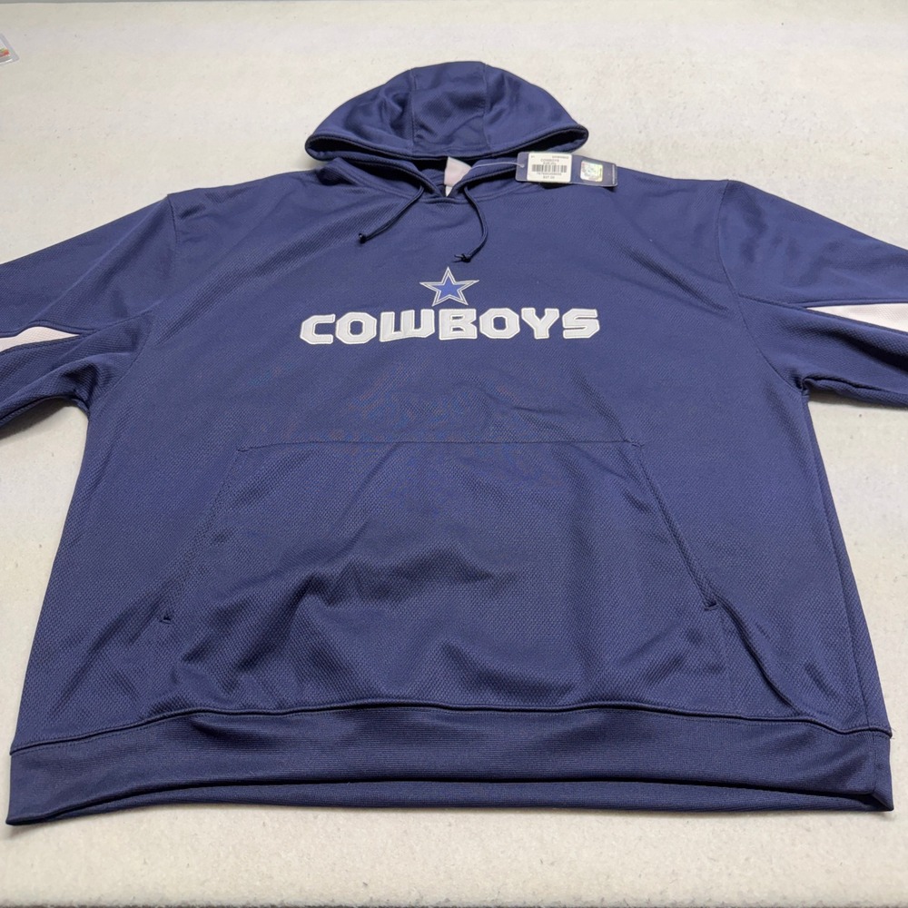 Dallas Cowboys NFL Authentic Apparel Hoodie Navy Blue Performance Mesh Mens 2XL - Picture 3 of 10